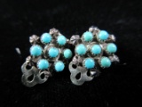 Turquoise Stone Earrings Lot of Two