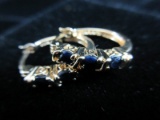 Gold over .925 Silver Sapphire Gemstone Earrings