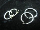 Sterling Silver Hoop Earring Lot of Two