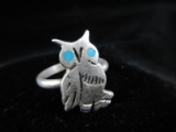 Owl Ring Sterling Silver