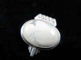 White Turquoise Stone Sterling Silver Pendant