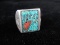 Vintage Crushed Turquoise Sterling Silver Ring