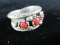Vintage Coral Stone Sterling Silver Ring