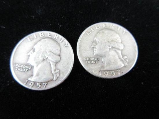 1957 Silver Quarters lot of two