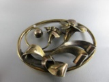 Antique Pat. A&Z Gold Filled Over Silver Large Broach