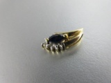 10K Gold Sapphire Gemstone Pendant