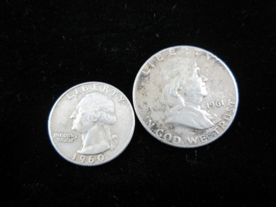 1960 Silver Quarter and 1961 Silver Half