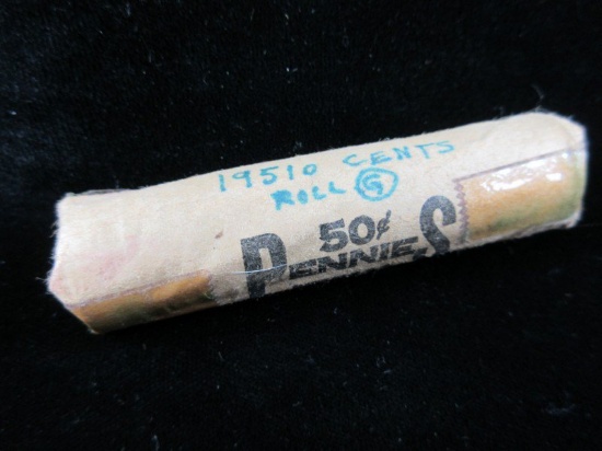 1951 Wheat Penny Roll of 50