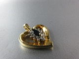 Gold over .925 Silver Sapphire Gemstone Pendant