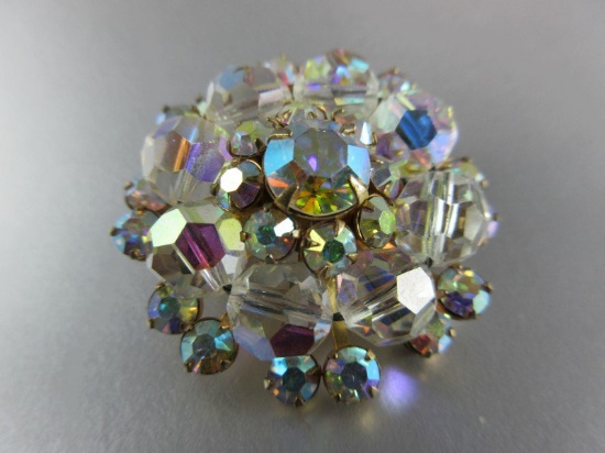Vintage Aurora Crystal Broach