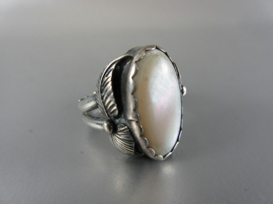 Mother of Pearl Inlay Sterling Silver Ring  Many Signatures