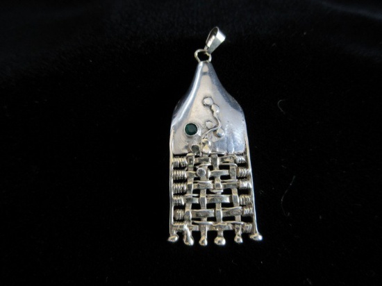 Sterling Silver Emerald Gemstone Pendant