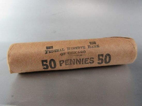 Bank roll of wheat pennies