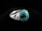 Turquoise Stone Signed Sterling Silver Ring