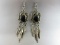 Vintage Sterling Silver 3” Dangle Earrings
