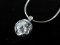 Large CZ Stone Pendant and Sterling Silver Necklace