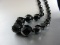 Jet Black Glass Bead Vintage Necklace