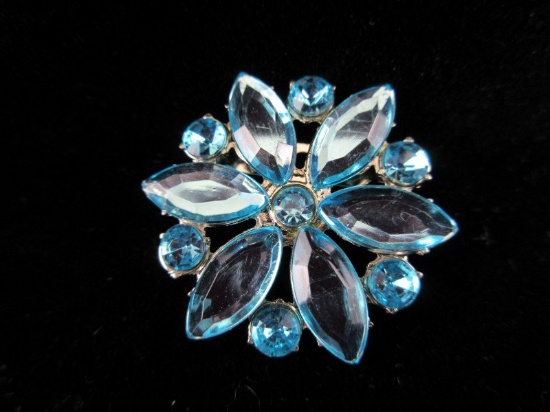 Vintage Blue Rhinestone Broach