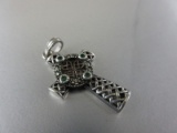 Emerald Gemstone Sterling Silver Celtic Cross Pendant