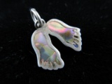 Abalone Inlay Sterling Silver Vintage Pendant