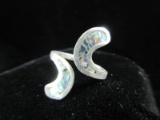 Abalone Inlay Sterling Silver Vintage Ring