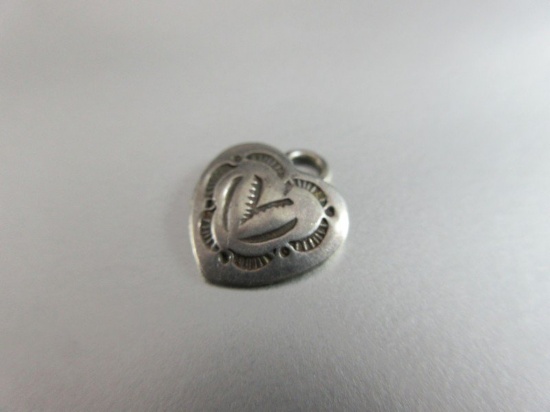 Old Heart Charm Sterling