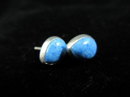 Turquoise Stone Sterling Silver Earrings