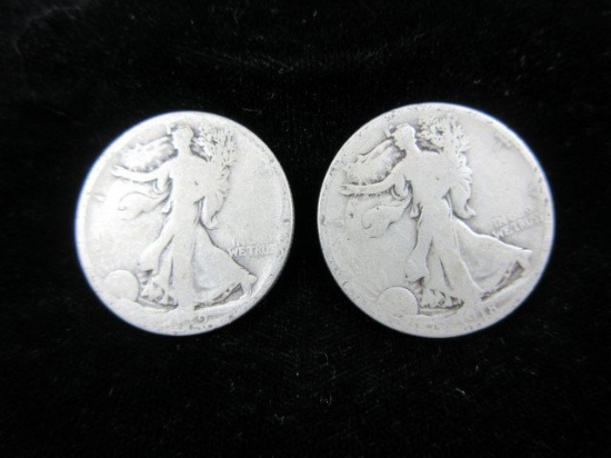 Two Silver Half Dollars