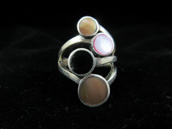 Sterling Silver Multi Inlay Ring