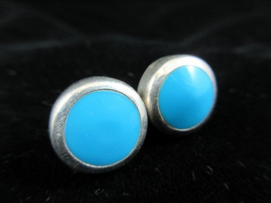 Turquoise Stone Sterling Silver Earrings