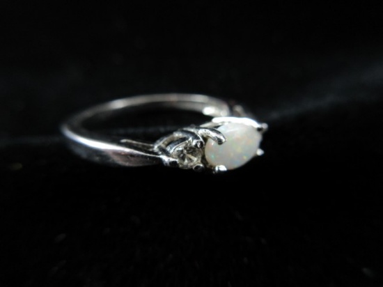 Opal Gemstone Sterling Silver Ring