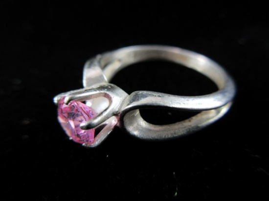 Pink Gemstone Sterling Silver Ring
