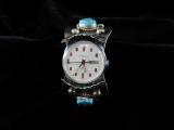 Working Caravelle Watch Native American Sterling Silver Band