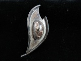 Native American Jasper Sterling Silver Pin