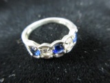 Blue and White Stone .925 Ring