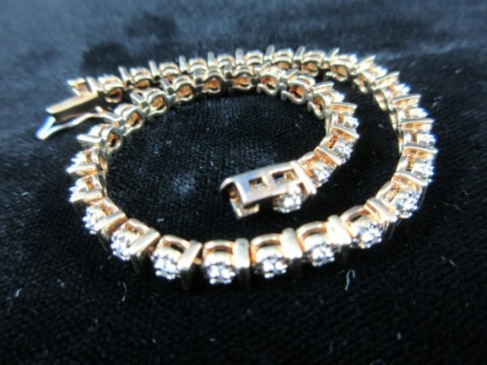 Gold over .925 Silver Tennis Bracelet