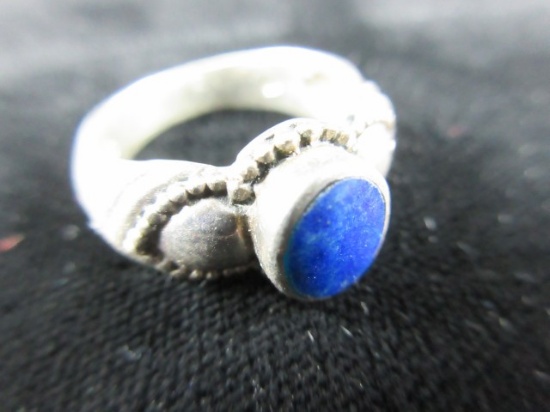 Vintage Lapis Stone SU Brand Sterling Silver Ring