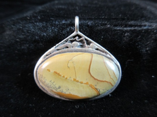 Sterling Silver Jasper Center Stone Pendant