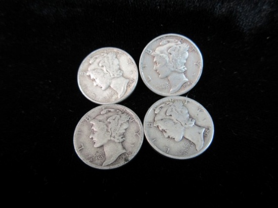 Mercury Dime Lot of Four