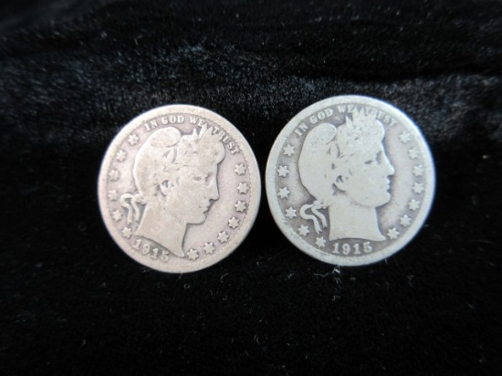 Barber Silver Quarter Lot of Two