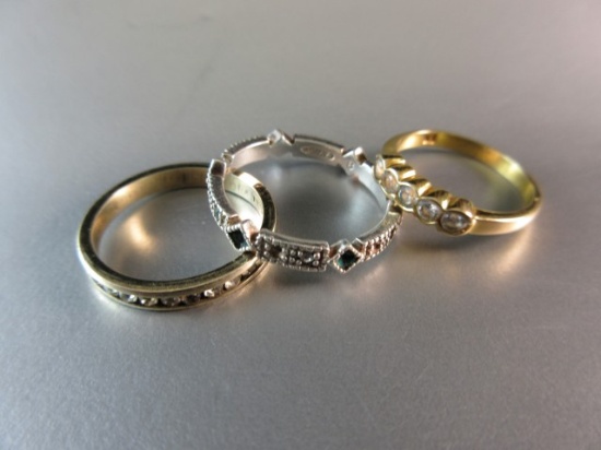 Lot of Three Ring As Shown .925 Silver