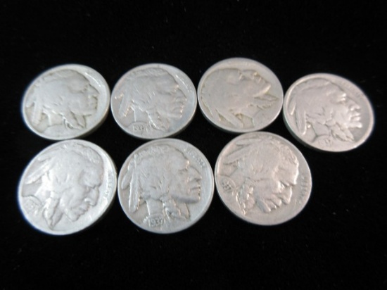 Lot of 7 Buffalo Nickels AS Shown