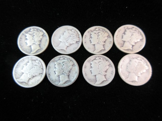 Mercury Dime Lot of 8 As Shown