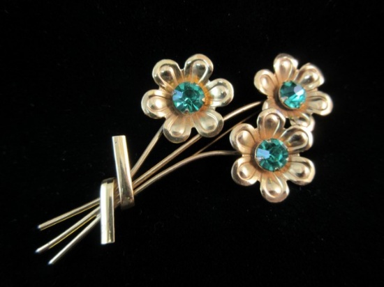 Vintage Coro Sterling Silver Flower Pin