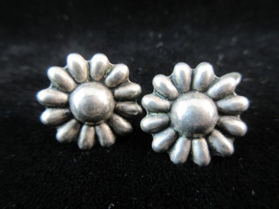 Vintage Sterling Silver Twist Back Earrings