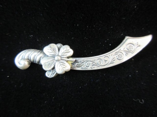 Vintage Sterling Silver Sword Pin