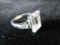 Large Clear Center Stone Sterling Silver Ring