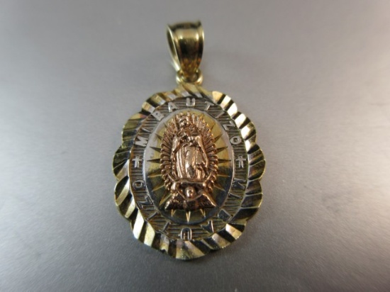 10K Yellow Gold Themed Religious Pendant