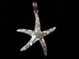 Mother of Pearl Inlay Sterling Silver Star fish Pendant