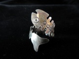 Old Mexico Sterling Silver Fish Themed Ring